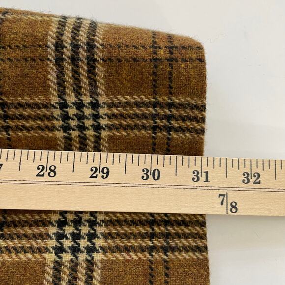 Vintage 80s Tweed Blazer Tan Houndstooth Jacket 100% Wool Equestrian Oversized - Picture 8 of 9